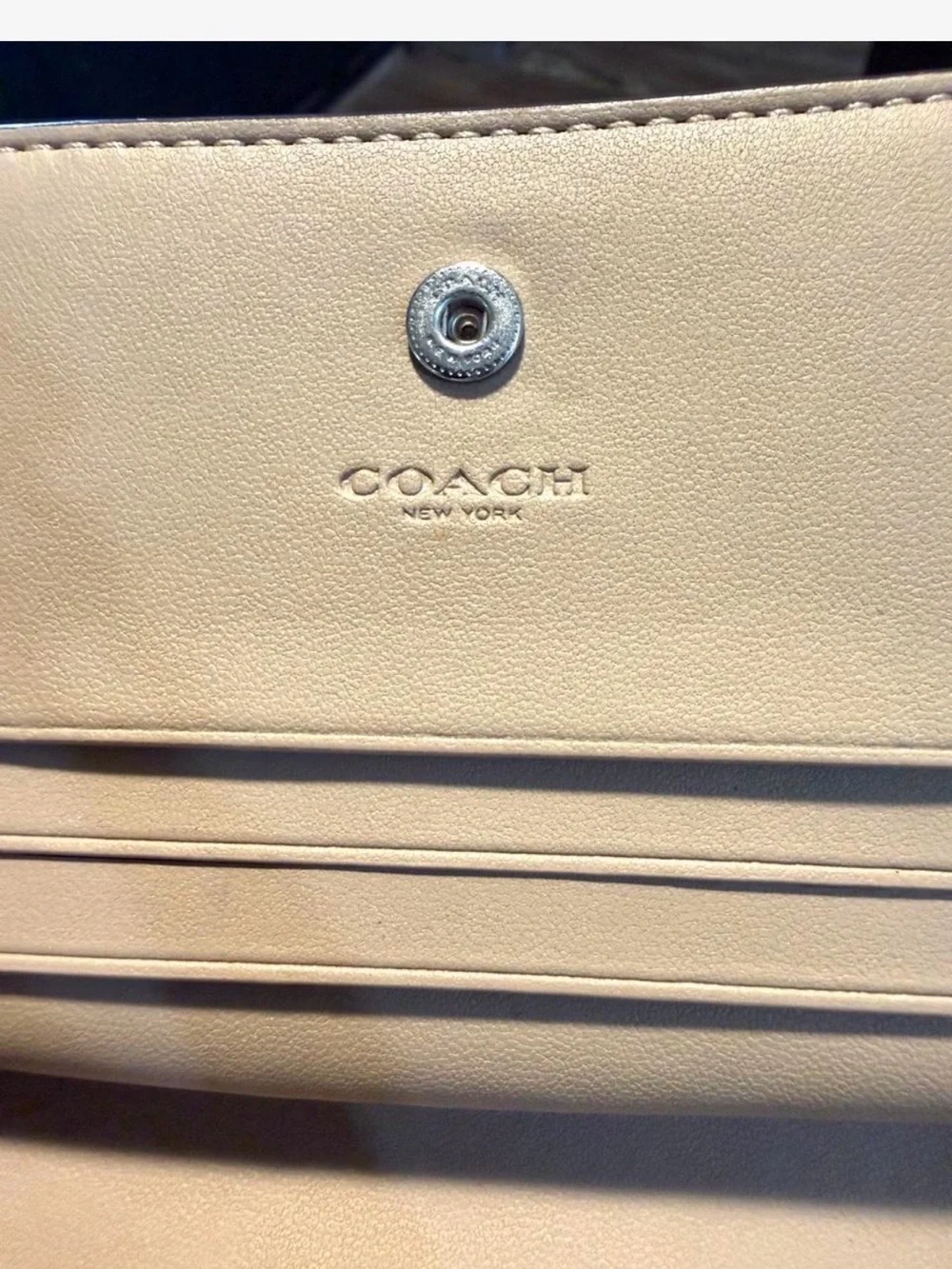 Coach Cherries Snap Wallet  With Zip Pouch- Cream & Red